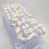 Cotonete de máscara de cílios transparente de desenho animado, mistura de cores, mini desenho animado fofo independente com tubo, escova de máscara de cílios, pente pequeno em estoque