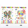 Nova Bolsa Temática Desenho Animado com Padrão de Borboleta em Formato de Coração com Estampa de Texto em Inglês, Sacola Embalagem de Doces, Sacola de Presente