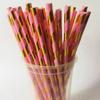 Grande atacado palito de papel descartável palito preto com bronzear rosa dourado festa palito criativo ondas europeias e americanas
