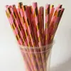 Grande número de palitos de papel descartáveis para atacado, palito bronzeado, palito cor ouro rosa, palito de estrela de cinco pontas, palito de bolinhas, festa