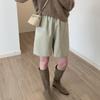 Pantalones cortos de cuero PU para mujer, otoño e invierno, corte A, cintura alta, adelgazantes, holgados, de pierna ancha, ropa exterior, pantalones cortos casuales versátiles