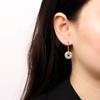 Pendientes de jade hetiano chapados en oro y plata de ley S925 para mujer, sencillos y combinables.