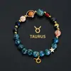 Amazon Tk Popular Transfronterizo Pulseras de las Doce Constelaciones Pulseras de Piedra Natural con Cuentas Pulseras de los Ocho Planetas Pulseras de las 12 Constelaciones