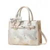 Bolsa de mano estampada de estilo chino transfronteriza, retro y ligera, un bolso de hombro o cruzado versátil de gran capacidad, perfecto para mujeres y madres