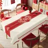 Mantel de boda rojo, lavable, a prueba de aceite, impermeable, mantel de comedor, nueva cubierta festiva para mesa de té 2024, cubierta de compromiso