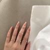 Anillo de perla ajustable abierto para mujer, diseño de nicho popular en Internet, estilo frío, anillo de cola, anillo personalizado simple.