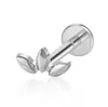 Hoja Marquesa Personalidad Labio Uña G23 Aleación de Titanio Clavo de Oreja Clavo de Hueso de Oreja Diente Interno Barra Recta Cartílago Joyería para Piercing Corporal
