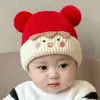 Touca de Tricô Fofa e Adorável para Bebês Meninos e Meninas, Touca de Tricô Quente de Outono e Inverno para Recém-Nascidos com Pom-Pom, Proteção contra Vento e Orelhas para o Inverno