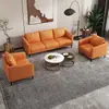 Sofá Moderno Simples Aluguel de Apartamento Sofá para Apartamento Pequeno Recepção de Escritório Sofá Estofado Sofá de Couro Resistente a Arranhões de Gato