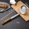 Mango de madera maciza espátula grande engrosada cucharón de sopa mango largo cuchara anti-quemaduras para servir en casa sopa gachas gachas finas cuchara para remover salteados