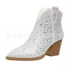 Botas para Mujer Talla Grande Juyuan 2026 Otoño/Invierno con Tachuelas de Diamante Botas de Cuero WISH Amazon Botines Chelsea para Mujer
