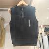 Suéter de punto fino para mujer, sin mangas, cuello redondo, de malla, corto, prenda exterior para aire acondicionado, nuevo estilo verano 2024 467796