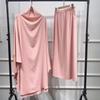 Conjunto de Dos Piezas Loriya 2022: Top de Color Sólido con Dobladillo Grande + Falda Lr423