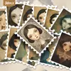 36 Piezas de Pegatinas de Sellos de Niña Vintage con Ojos Grandes y Aspecto Desgastado, Pegatinas de Estilo Cuento de Hadas Oscuro para Diario y Decoración de Tarjetas al por Mayor
