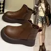 Promoção Quente Botas Martin Retro Sola Grossa 2026 Inverno Versátil Nova Sola Plataforma Mais Veludo Quente Botas Curtas de Couro Femininas