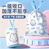 Bolsa de basura portátil con cordón y estampado de dibujos animados, bolsa de basura de plástico nuevo engrosada para cocina, dormitorio y uso doméstico, económica