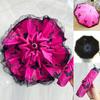 Sombrilla de Encaje Protección UV Sombrilla para Mujer Doble Uso Soleado y Lluvioso Sombrilla Plegable Linda Pegamento Negro para Estudiantes