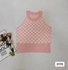 Camisola corta de cuadros para mujer, ropa exterior Spice Girl, diseño de nicho, top de punto básico