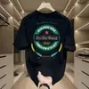 Camiseta Masculina Tendência de Luxo Manga Curta Verão 2025 Novo Estilo Ins Solta Fina Gola Redonda Algodão Puro Top Fresco Tee