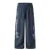 Pantalones deportivos holgados de estilo americano de moda para hombre y mujer, de corte recto y pierna ancha, con estampado de letras, casual, para jazz y hiphop