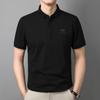 Camisa polo masculina de manga curta polo lapela T-shirt Ice Silk gola fria meia manga coroa estampada T-shirt top roupas