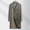 Leisibert Otoño e Invierno Nueva Llegada Manga de Hombro Abrigo de Lana Largo de Doble Botonadura Doble Cara para Hombre Chaqueta de Moda para Hombre