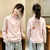 Camiseta de Manga Larga para Niños Otoño Invierno Niñas Capa Base Térmica de Forro Polar Estilo Coreano Cálido Top para Bebé Ropa Nueva para Niños