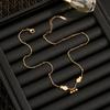 Venta Caliente Transfronteriza Como Pez en el Agua Sansheng III Juego de Collar y Pulsera de Acero de Titanio Femenino Doudou Doble Pez Pequeño Joyería de Moda