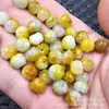 Borde de Jade Perlas de Calabaza Amarilla Perlas Sueltas de Jade Hebilla de Melon Feifu Amarillo Separador Perlas de Ábaco Accesorios para Joyería Perlas de Jade
