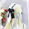 Diadema de Orejas de Conejo Estilo Lolita Anime con Lazo, Accesorio para el Cabello de Orejas de Conejo Estilo Soft Girl, Tocado Lolita de Sirvienta 2D