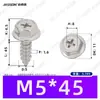 Brida de acero inoxidable 304 con tornillo autorroscante M3 ~ M8 de cabeza hexagonal cruzada con arandela de brida tornillo autorroscante GBWA