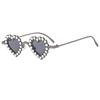 Óculos de Sol Novos Estilo Coração Cravejados de Diamante para Mulheres, Óculos Versáteis de Alta Qualidade Estilo Coreano, Óculos de Sol Tendência de Luxo para Fotos Transfronteiriços