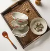 Cerámica de Color Bajo Vidriado Jingdezhen Vajilla Bol de Color Hogareño Retro Bol de Cerámica Chino Bol para Arroz Bol para Fideos Bol para Sopa Bol para Postre