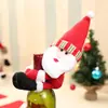 Decorações de Natal para casa Papai Noel boneco de neve conjunto de vinho tinto tamanho pequeno peça para segurar garrafa de vinho decoração de garrafa de vinho