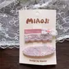 Nuevo pasador BB de tela de primavera estilo coreano con corazón bordado, pinza para el pelo de flor de ganchillo hecha a mano para niñas, pinza lateral