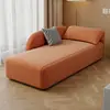 Chaise longue de lujo subsidiado para balcón, dormitorio, sofá perezoso de cuero, tumbona de belleza de hotel, silla de celebridad de internet, color toffee, algodón