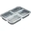 Caixas de Almoço Descartáveis com Quatro Compartimentos, Caixas de Almoço para Viagem, Recipientes Retangulares Divididos de Grau Alimentício para Fast Food