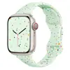 Adecuado para Apple Watch 1-12/Ultra 1-3, Correa de Silicona con Hebilla de Mariposa de Cintura Pequeña con Fragmentos de Colores