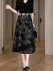 Falda de una pieza reversible con estampado, elegante falda de malla para mujer, nueva falda de paraguas de línea A con dobladillo ancho, verano 2026