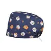 Gorro quirúrgico con hebilla ajustable estampado para hombres y mujeres, gorro de doctor/enfermera para consultorio dental y salón de belleza, gorra de trabajo de algodón puro de grado alimenticio