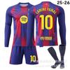 2526 Camiseta de Local de Manga Larga del Barcelona 10 Yamal 9 Lewandowski 8 Pedri 14 Rashford Traje Uniforme de Fútbol