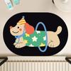 Alfombrilla de Piso Semicircular Perro Salchicha Puerta de Baño Alfombrilla Absorbente para Pies Baño Inodoro Alfombra Antideslizante Personalizada Según Dibujos