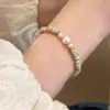 Pulsera con Perlas de Agua Dulce de Forma Especial y Piedra Shoushan, Pulsera de Doble Capa con Cierre Magnético, Pulsera Retro de Nicho de Lujo Ligero