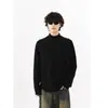 Camiseta base de terciopelo de doble cara de cuello medio alto para hombre y mujer, primavera, otoño e invierno, suéter retro, camiseta de manga larga de color liso con forro de forro polar grueso
