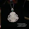 Hielo Penetrante para Joyería Huevo Azul Calcedonia Flor Dios Gema Pulsera Nuevo Estilo Chino Hebilla Segura Calcedonia Blanca Collar traje