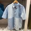 Camisa Casual Suelta de Manga Corta con Bloques de Color para Hombre, Colaboración de Diseñador, Verano 2023 460661