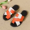 Pantuflas Planas Casuales de Talla Grande para Mujer, Nuevas Sandalias sin Cierre Peep-Toe de Bloques de Color, Tallas 36-41, 42, 43