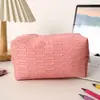 Bolsa de Higiene Pessoal Portátil de Aparência Sofisticada, Bolsa de Maquiagem de Mão, Armazenamento de Viagem, Bolsa de Maquiagem de PU Impermeável de Grande Capacidade, Textura de Bambu