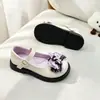 Zapatos de piel para niña en tallas 31-36, nuevo modelo de principios de primavera, estilo Mori girl, zapatos de princesa para niñas pequeñas, zapatos de suela antideslizante para niños, piel negra
