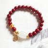 Pulsera de arena de oro púrpura con cinabrio de imitación para mujer y hombre, colgante de la suerte, regalo de este año de vida, pulsera sencilla, suministro en vivo